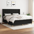 Boxspring met matras stof zwart 180x200 cm