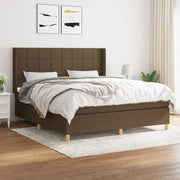 Boxspring met matras 180x200 cm donkerbruin stof