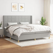 Boxspring met matras lichtgrijs 200x200 cm