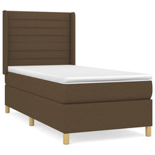 Boxspring Met Matras Stof Donkerbruin 80 x 200 cm Horizontale strepen
