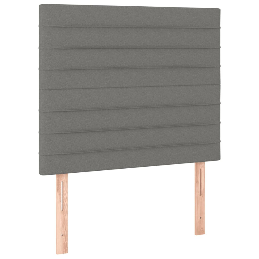 Boxspring Met Matras Stof Donkergrijs 90 x 190 cm Horizontale strepen