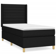 Boxspring Met Matras Stof Zwart 90 x 200 cm Horizontale strepen
