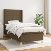 Boxspring 90x200 cm donkerbruin stof
