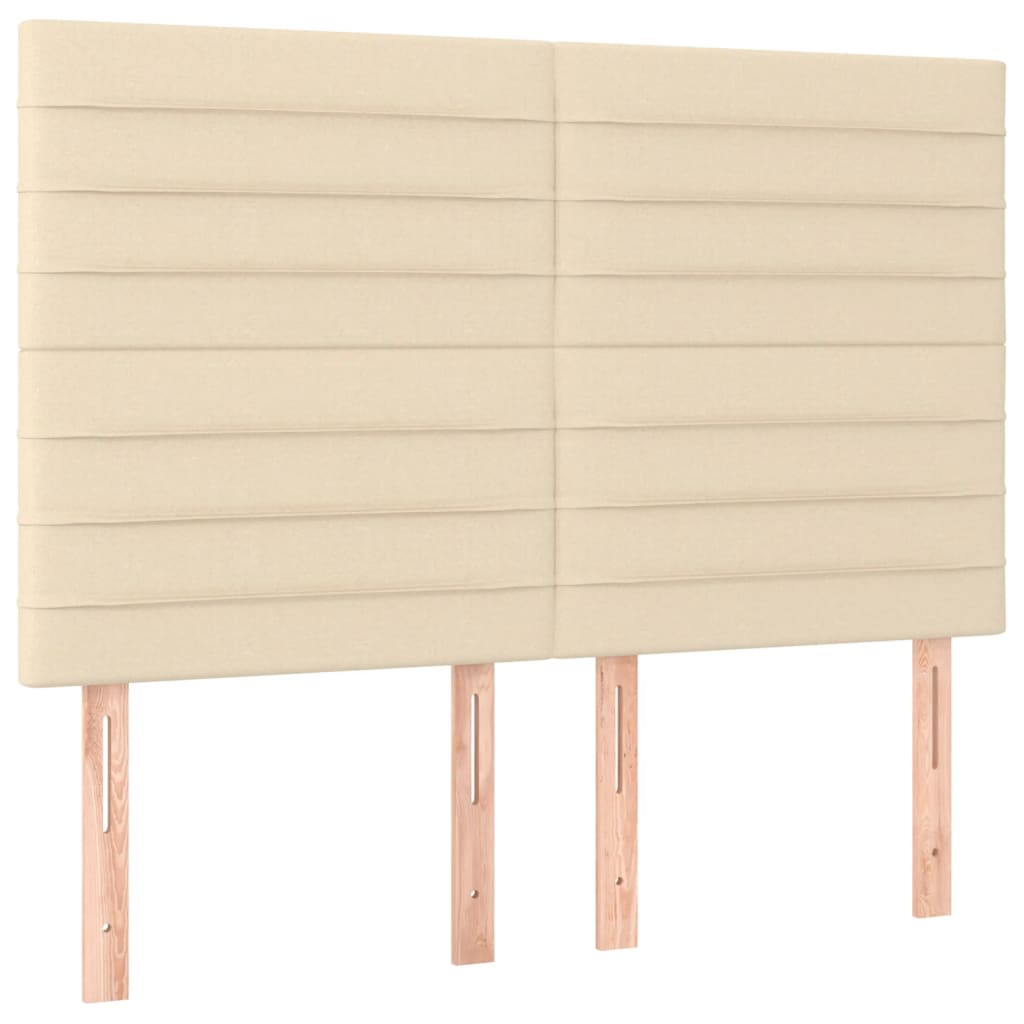 Boxspring met matras stof crèmekleurig 140x200 cm 140 x 200 cm Crème