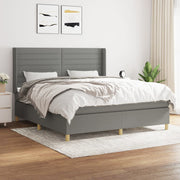 Boxspring 180x200 cm donkergrijs met matras