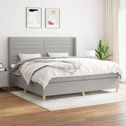 Boxspring met matras 200x200 cm lichtgrijs