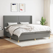 Boxspring 200x200 cm donkergrijs stof