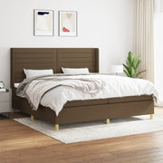 Boxspring met matras 200x200 cm donkerbruin stof