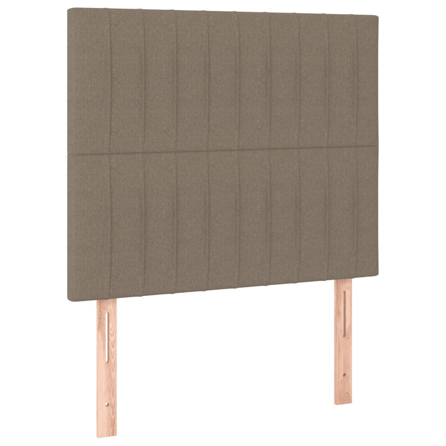 Boxspring Met Matras Stof Taupe 80 x 200 cm Verticale strepen