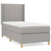 Boxspring Met Matras Stof Lichtgrijs 90 x 190 cm Verticale strepen