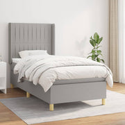 Boxspring met matras 90x190 cm lichtgrijs
