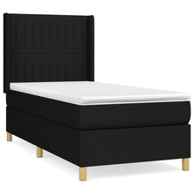 Boxspring Met Matras Stof Zwart 90 x 190 cm Verticale strepen