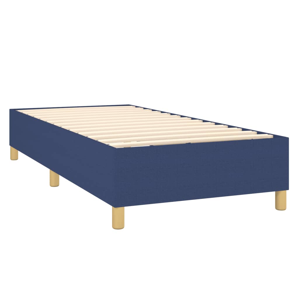 Boxspring Met Matras Stof Blauw 100 x 200 cm Verticale strepen