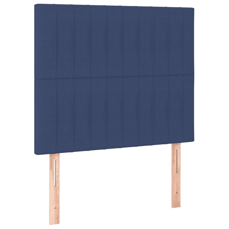 Boxspring Met Matras Stof Blauw 100 x 200 cm Verticale strepen