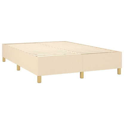 Boxspring Met Matras Stof Kleurig Crème 140 x 190 cm Verticale strepen