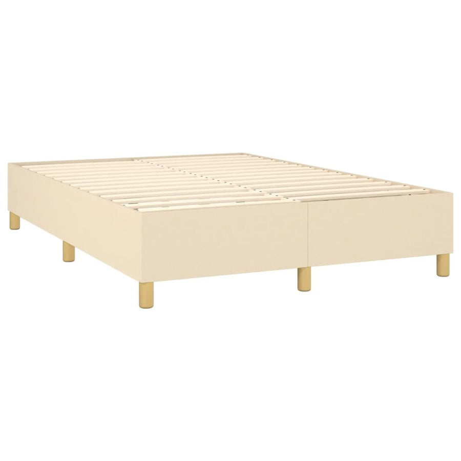 Boxspring Met Matras Stof Kleurig Crème 140 x 190 cm Verticale strepen