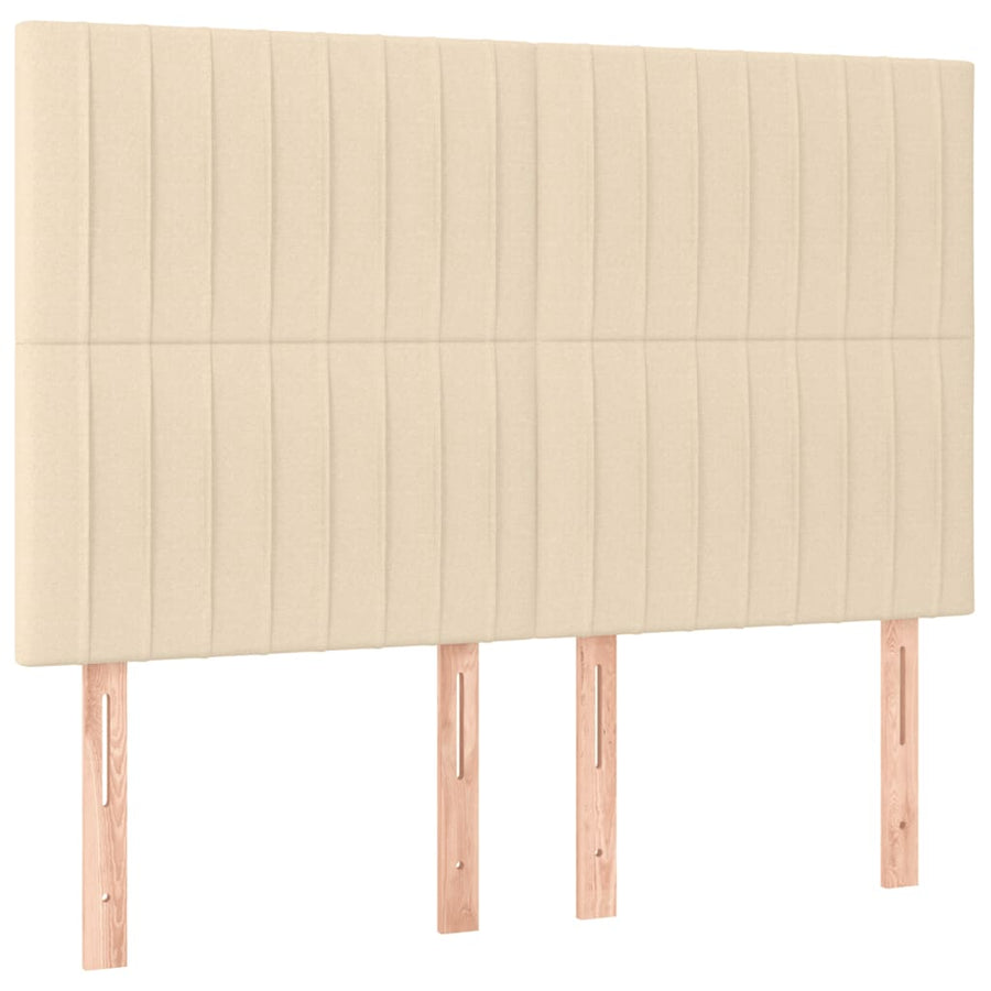 Boxspring Met Matras Stof Kleurig Crème 140 x 190 cm Verticale strepen