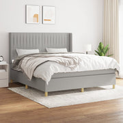 Boxspring 160x200 cm lichtgrijs pocketvering