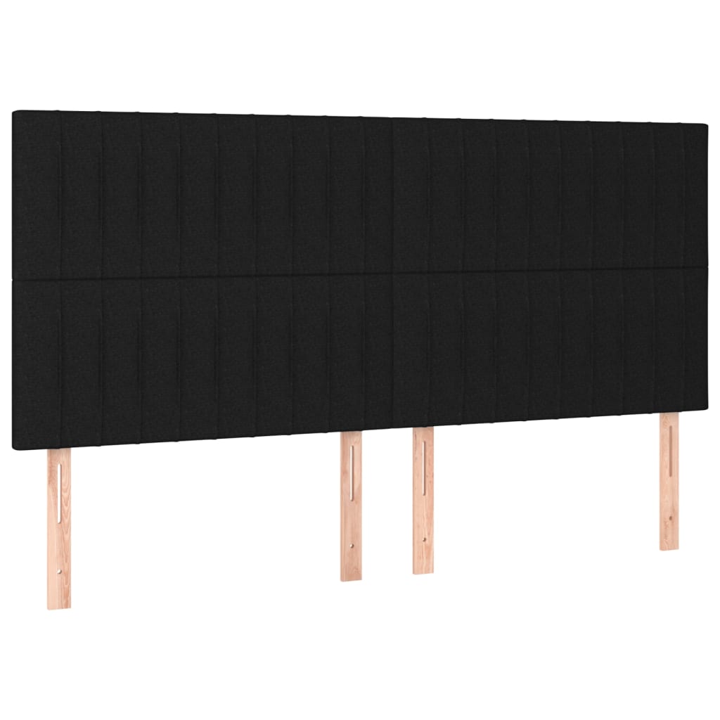 Boxspring Met Matras Stof Zwart 160 x 200 cm Verticale strepen