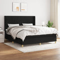 Boxspring met matras stof zwart 160x200 cm