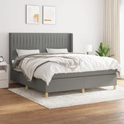 Boxspring met matras donkergrijs 180x200 cm