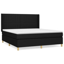 Boxspring Met Matras Stof Zwart 180 x 200 cm Verticale strepen