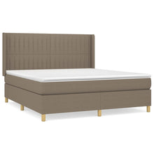 Boxspring Met Matras Stof Taupe 180 x 200 cm Verticale strepen
