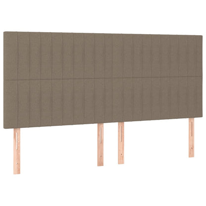 Boxspring Met Matras Stof Taupe 180 x 200 cm Verticale strepen