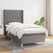 Boxspring 80x200 cm donkergrijs met pocketvering matras