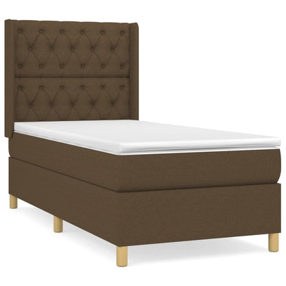 Boxspring Met Matras Stof Donkerbruin 80 x 200 cm Getuft ontwerp