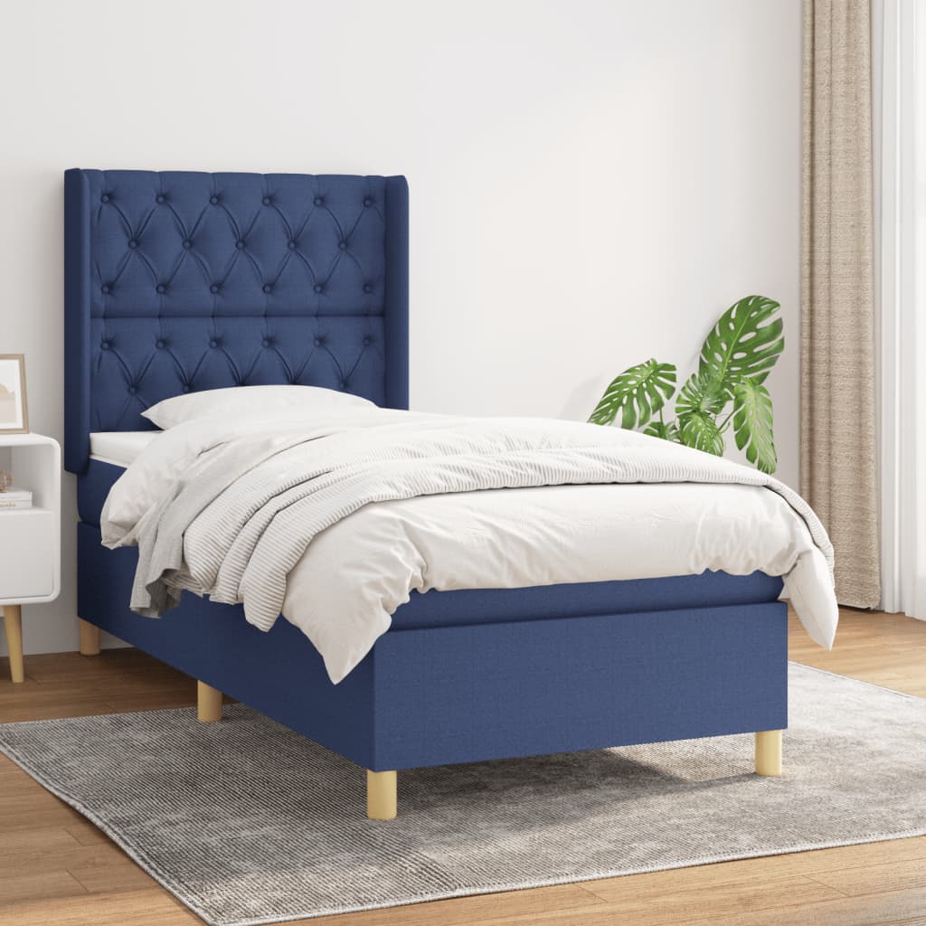 Boxspring Met Matras Stof Lichtgrijs 90X190 Cm