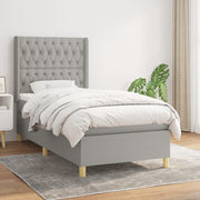 Boxspring 90x190 cm lichtgrijs met matras