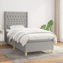 Boxspring Met Matras Stof Lichtgrijs 90 x 190 cm Getuft ontwerp