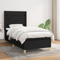 Boxspring met matras stof zwart 90x190 cm