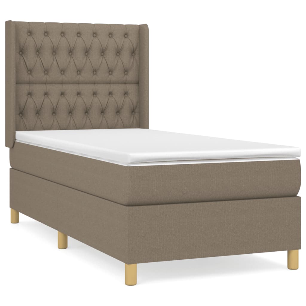 Boxspring Met Matras Stof Taupe 90 x 190 cm Getuft ontwerp