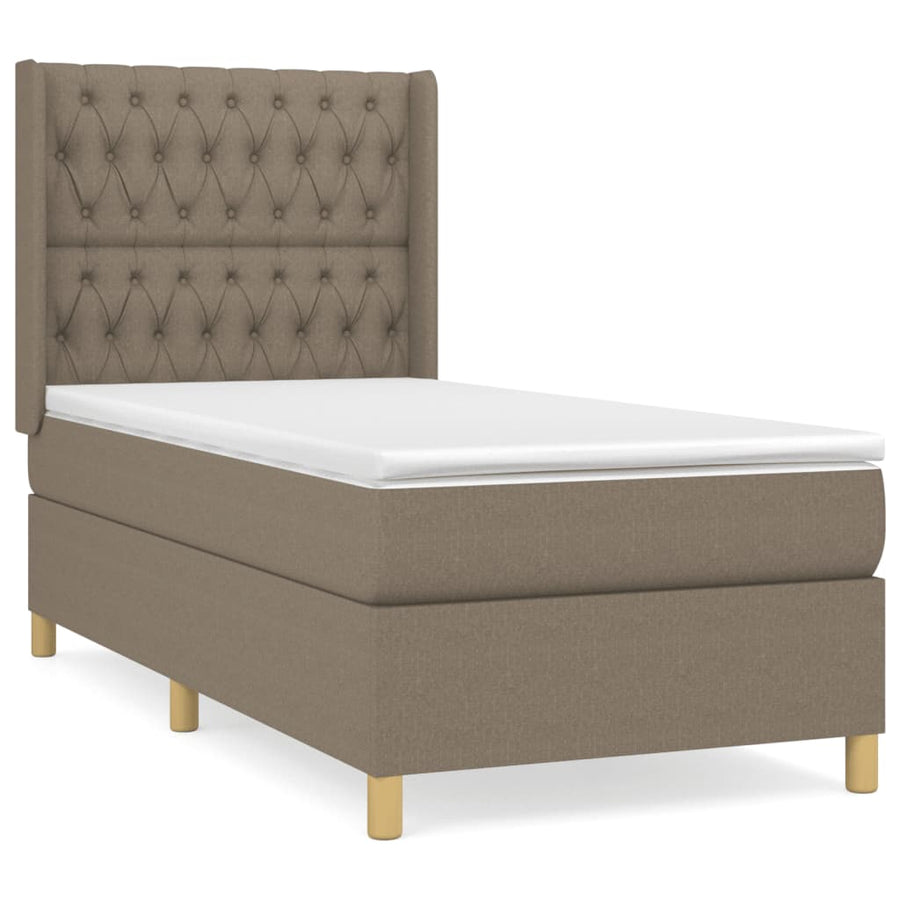 Boxspring Met Matras Stof Taupe 90 x 190 cm Getuft ontwerp
