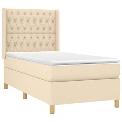 Boxspring Met Matras Stof Kleurig Crème 90 x 190 cm Getuft ontwerp