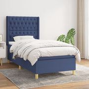 Boxspring 90x190 cm blauw stof