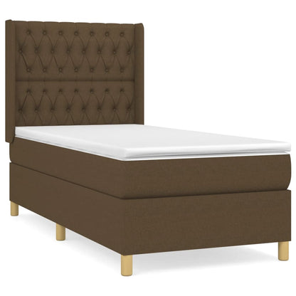 Boxspring Met Matras Stof Donkerbruin 90 x 200 cm Getuft ontwerp