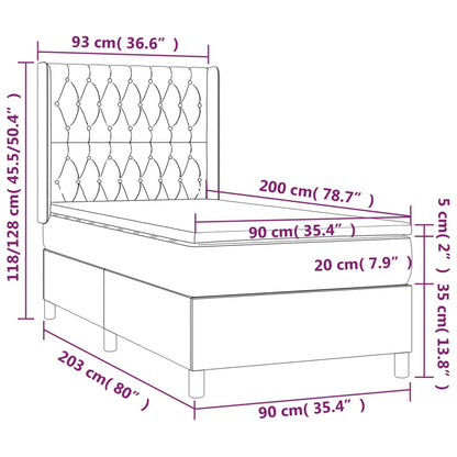 Boxspring Met Matras Stof Blauw 90 x 200 cm Getuft ontwerp