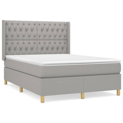Boxspring Met Matras Stof Lichtgrijs 140 x 190 cm Getuft ontwerp