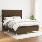 Boxspring Met Matras Stof Donkerbruin 140 x 190 cm Getuft ontwerp