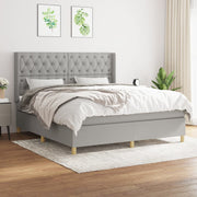 Boxspring met matras 160x200 cm lichtgrijs