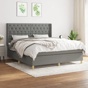 Boxspring 160x200 cm donkergrijs met pocketvering matras