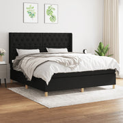 Boxspring 160x200 cm zwart met matras
