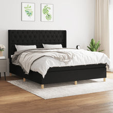 Boxspring Met Matras Stof Zwart 160 x 200 cm Getuft ontwerp