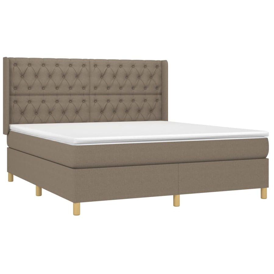 Boxspring Met Matras Stof Taupe 160 x 200 cm Getuft ontwerp