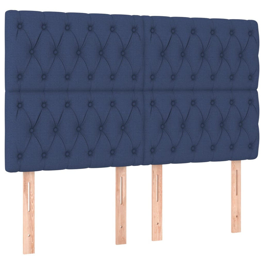 Boxspring Met Matras Stof Blauw 160 x 200 cm Getuft ontwerp