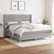 Boxspring met matras 180x200 cm lichtgrijs