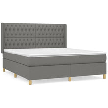 Boxspring Met Matras Stof Donkergrijs 180 x 200 cm Getuft ontwerp